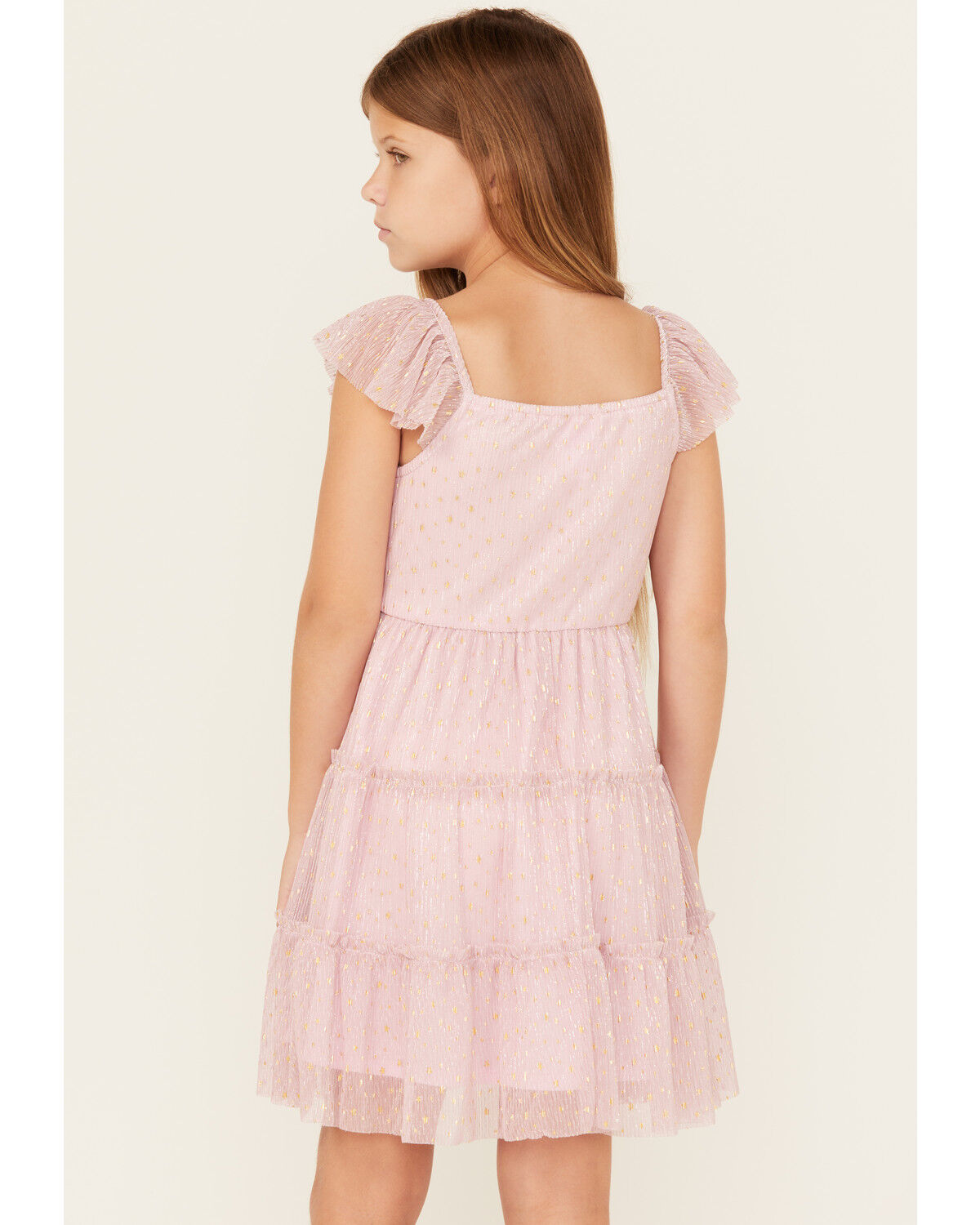 Image #4 - Sugar California Girls' Star Print Smocked Dress, Light Pink, hi-res