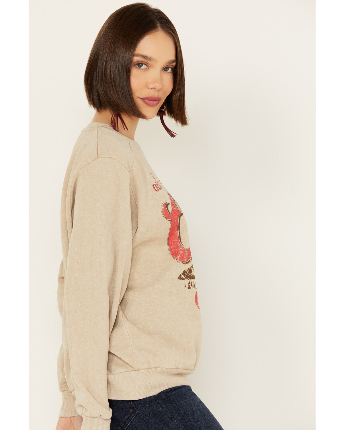 Image #2 - Coors Women's OG Coors Cowboy Graphic Crewneck Sweatshirt, Cream, hi-res