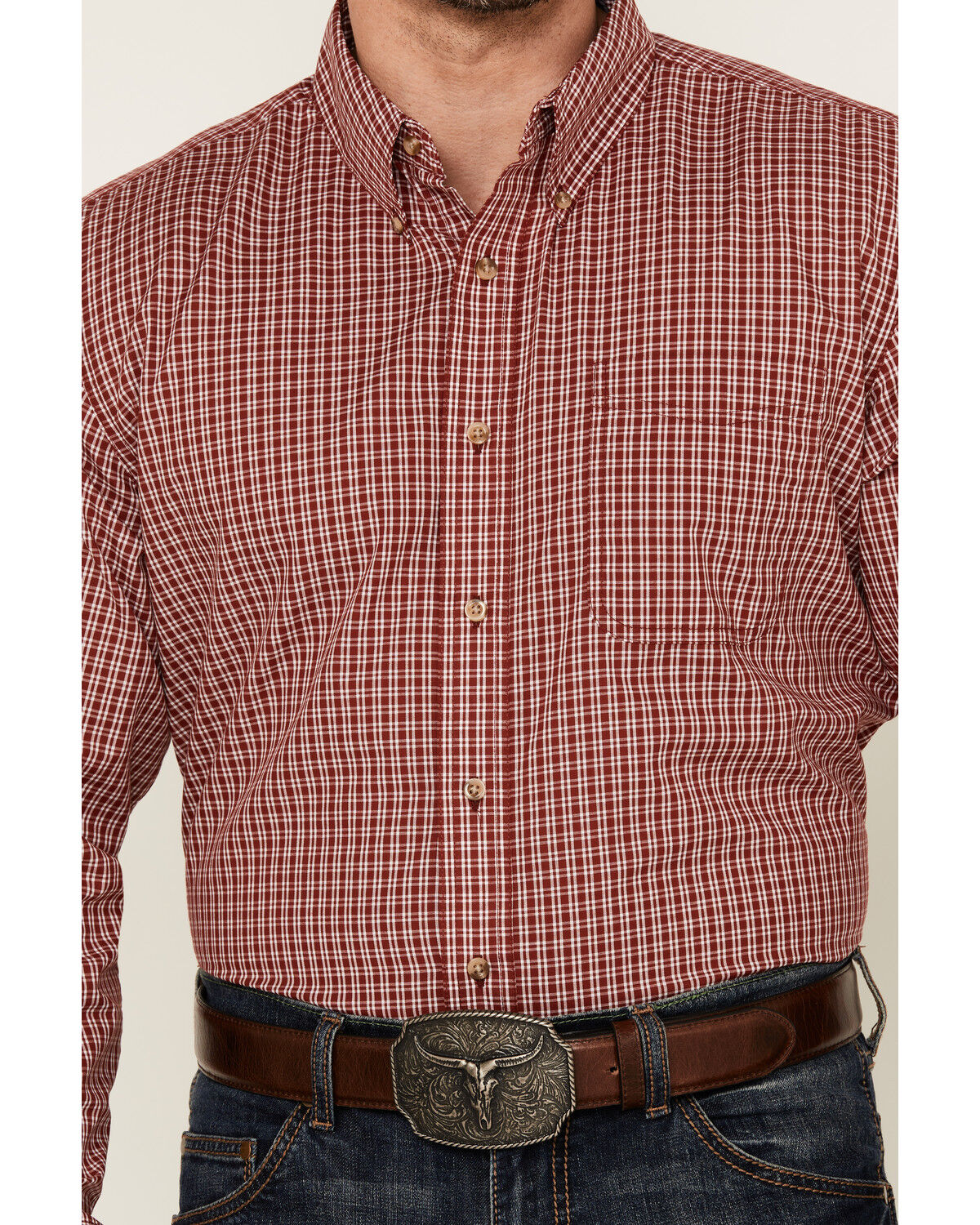 Wrangler Riata Men's Assorted Plaid Print Long Sleeve Button
