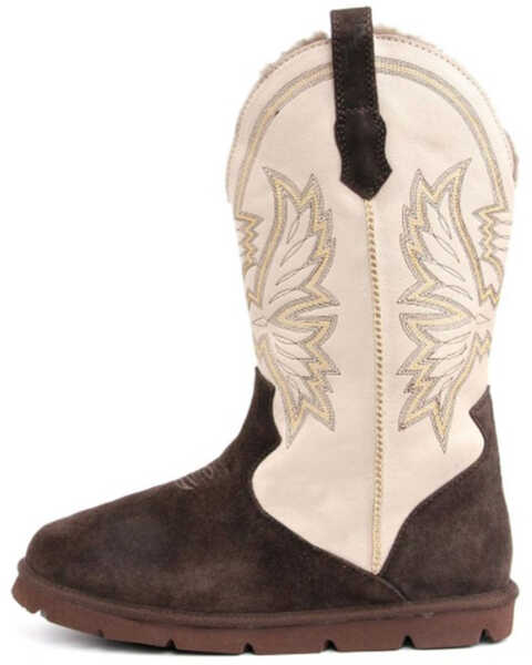 Image #3 - Superlamb Men's All Suede Western Boots - Round Toe, Dark Brown, hi-res
