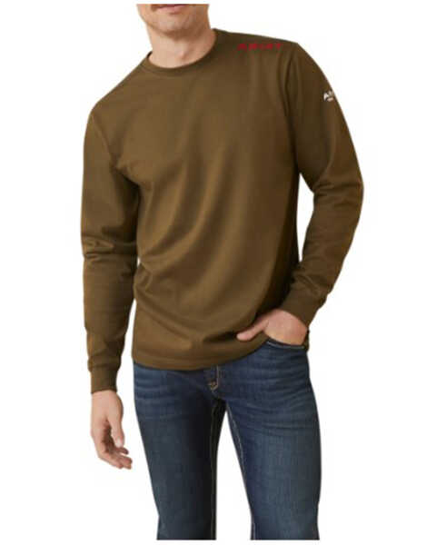 Ariat Men's FR Born For This Long Sleeve Graphic Work T-Shirt , Brown, hi-res