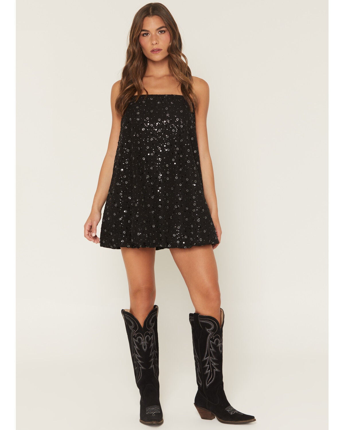 Image #1 - Sadie & Sage Women's Fifth Avenue Bubble Mini Dress, Black, hi-res
