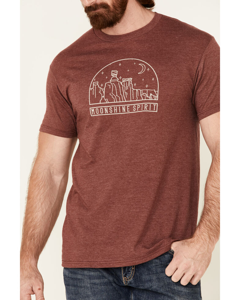 Moonshine Spirit Men's Heather Burgundy Canyon Graphic Short Sleeve T-Shirt , Burgundy, hi-res