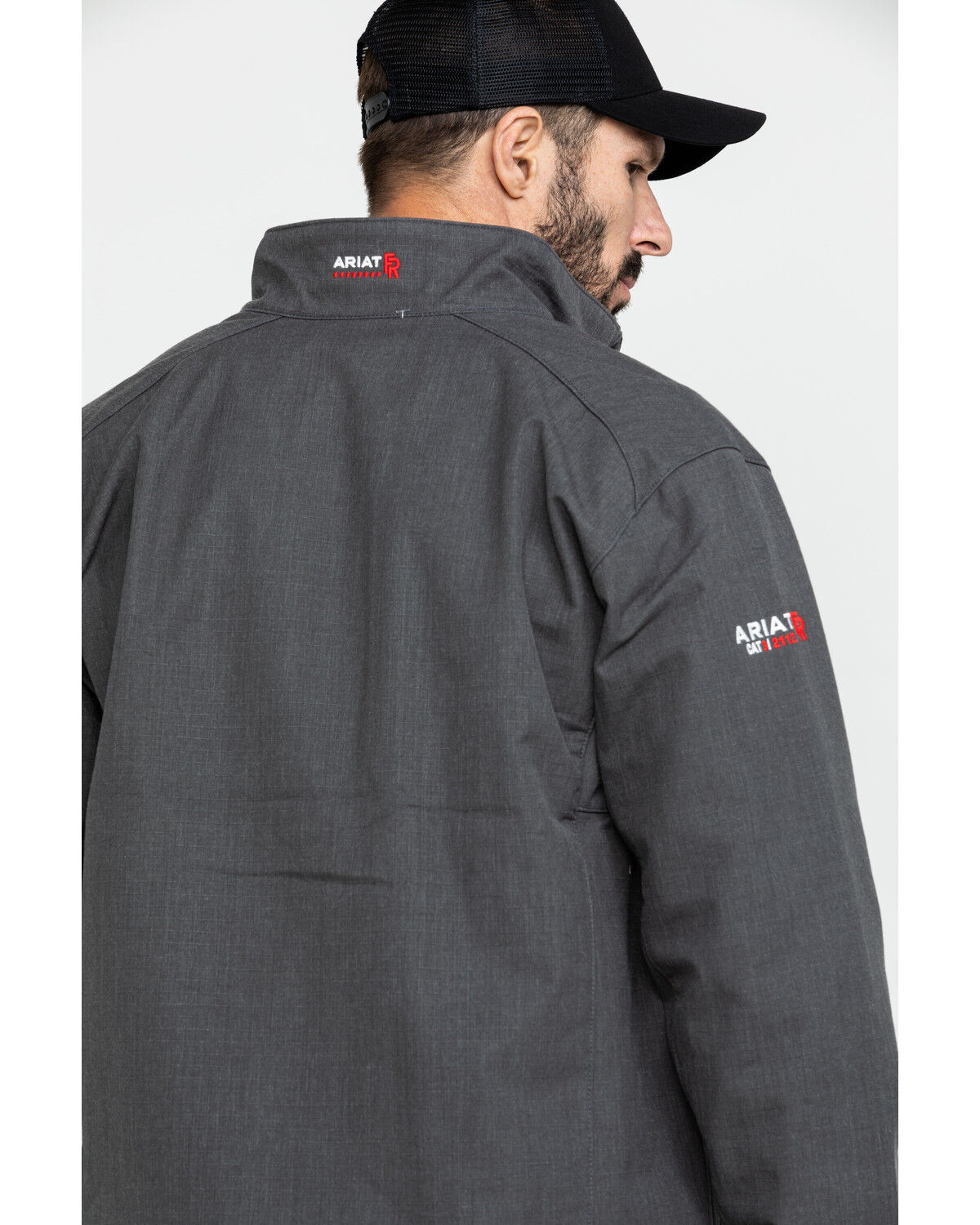 Image #2 - Ariat Men's FR Team Logo Work Jacket, Grey, hi-res
