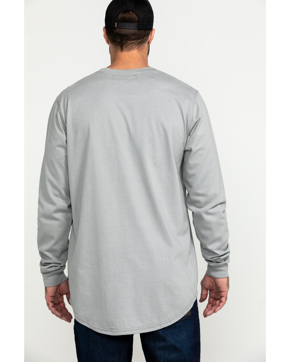 Image #2 - Hawx Men's Men's FR Pocket Henley Long Sleeve Work Shirt, Silver, hi-res