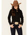 Image #2 - Wrangler Women's Long Sleeve Snap Stretch Western Top, Black, hi-res