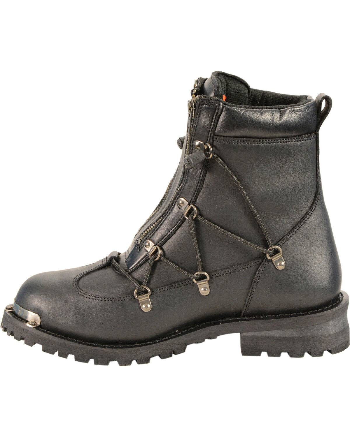 mens black leather cap toe boots