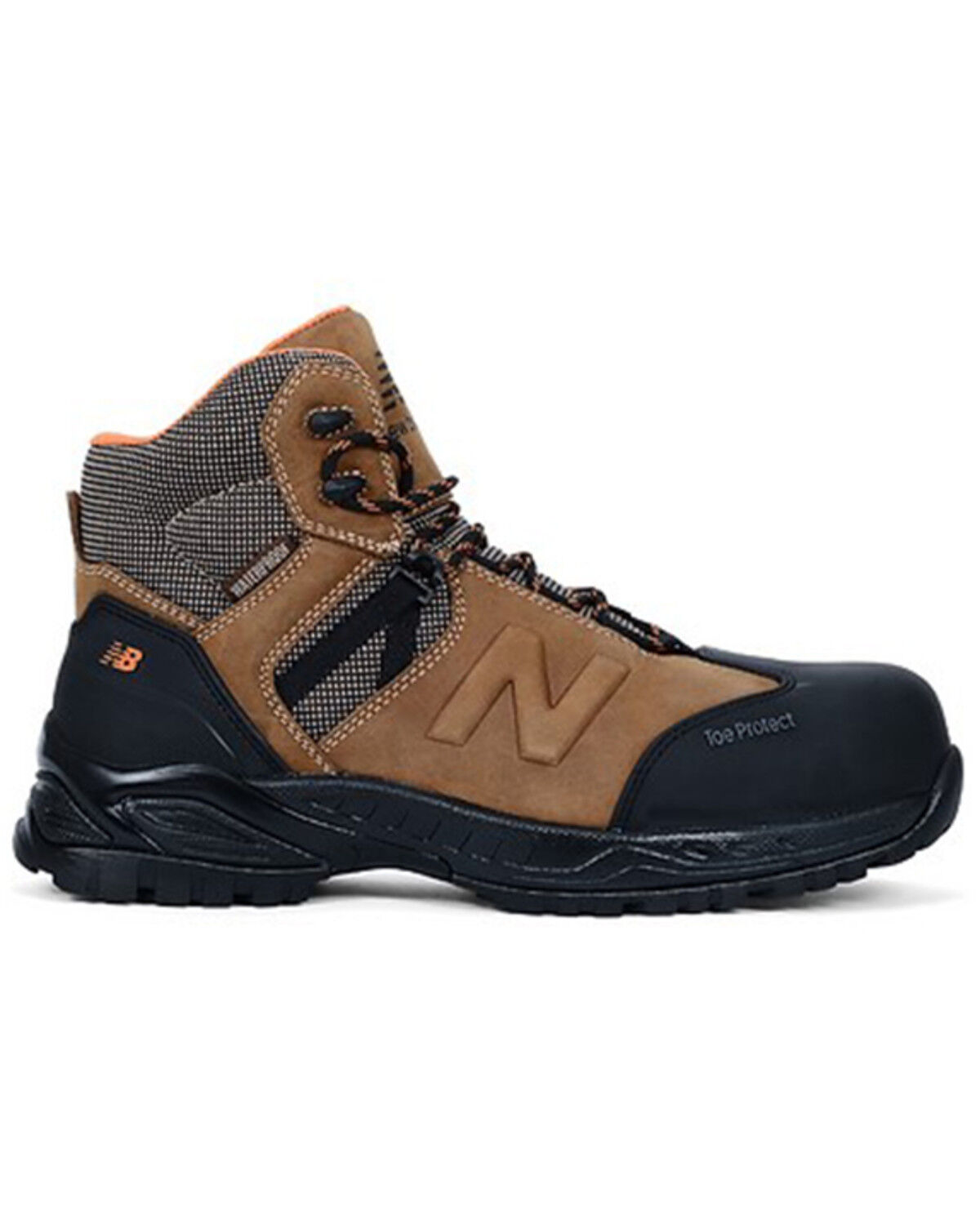 Image #2 - New Balance Men's Allsite Lace-Up Waterproof Work Boots - Composite Toe, Brown, hi-res