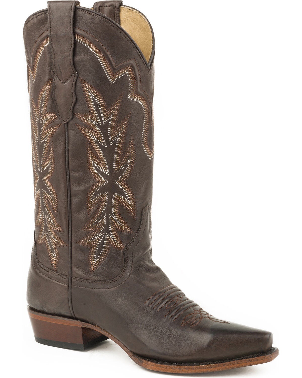 Stetson Women's Dark Brown Casey Leather Boots - Snip Toe, Brown, hi-res