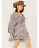 Image #1 - Jen's Pirate Booty Women's Floral Print Long Sleeve Wildflower Lasi Mini Dress, Blue, hi-res