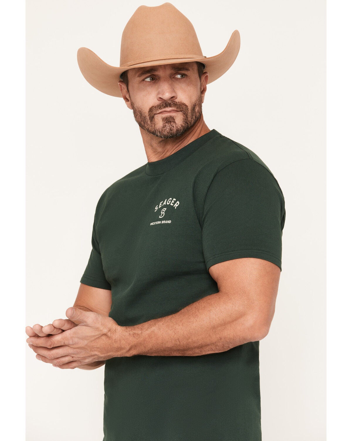 Image #2 - Seager Men's Branded Short Sleeve Graphic T-Shirt, Green, hi-res