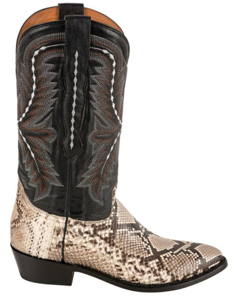 Lucchese Women's Stella Exotic Python Western Boots - Round Toe, Black/white, hi-res