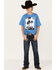 Cinch Boys' Heather Blue Wildest Rodeo Graphic Short Sleeve T-Shirt , Blue, hi-res