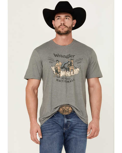 Image #1 - Wrangler Men's Rodeo Nationals Logo Short Sleeve Graphic Print T-Shirt , , hi-res