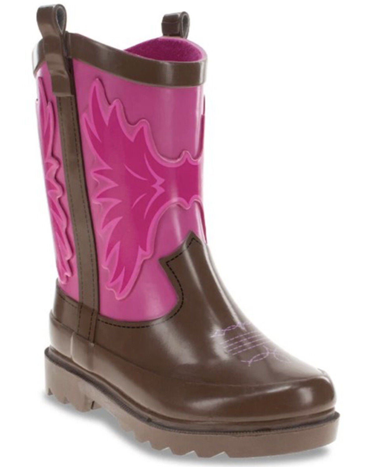 Western Chief Girls' Western Cowgirl Rain Boots - Round Toe, Pink, hi-res