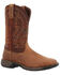 Rocky Men's Rugged Trail Pull On Western Boots - Square Toe , Brown, hi-res