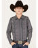 Image #1 - Cody James Boys' Paisley Stripe Print Long Sleeve Snap Western Shirt, Purple, hi-res