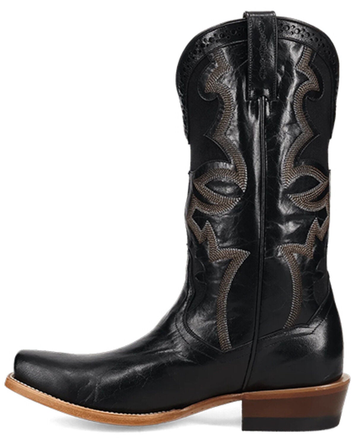 Image #3 - Dan Post Men's Frenchie Western Boots - Square Toe, Black, hi-res