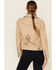 Cripple Creek Women's Studded Lamb Nappa Zip-Front Leather Jacket , Tan, hi-res