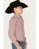 Image #2 - Cowboy Hardware Boys' Six Star Print Long Sleeve Pearl Snap Western Shirt, Burgundy, hi-res