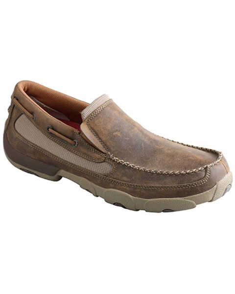 Image #1 - Twisted X Men's Slip-On Driving Shoes - Moc Toe, Brown, hi-res
