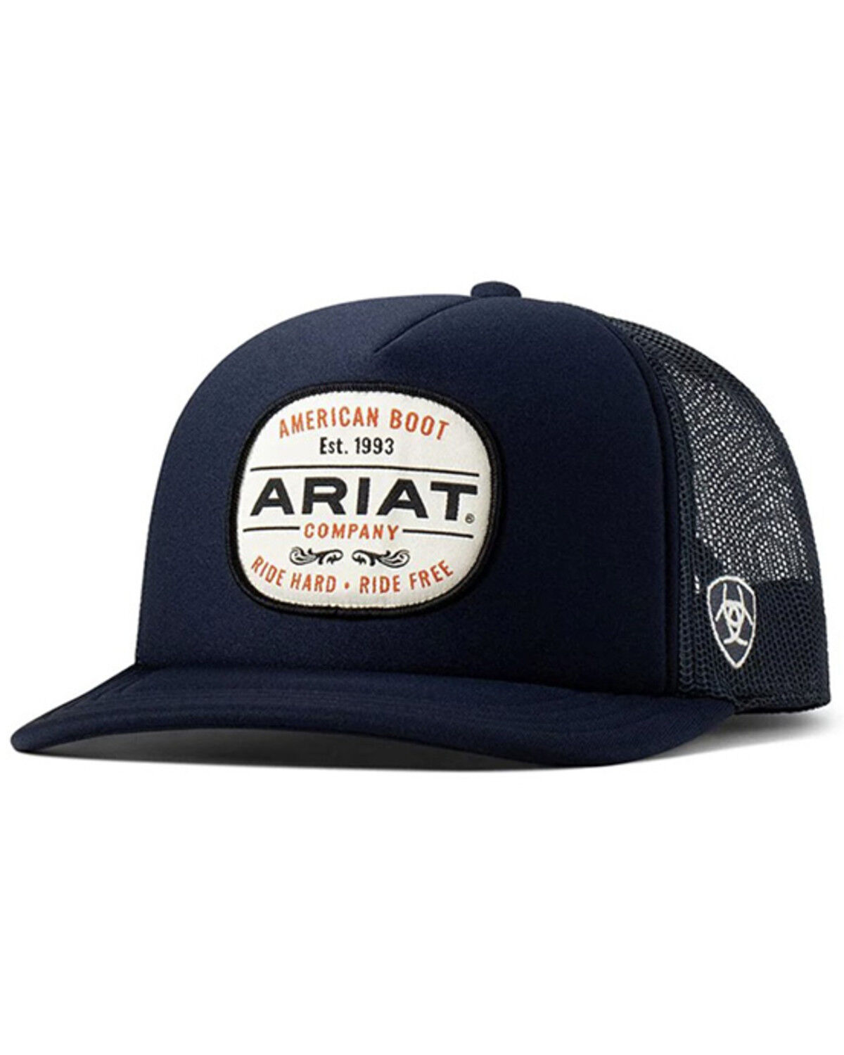 Image #1 - Ariat Men's Foam Patch Ball Cap, Black, hi-res