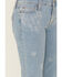 Image #2 - Wrangler Girls' Light Wash Paisley Print Bootcut Stretch Denim Jeans, Light Wash, hi-res