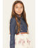 Image #2 - Sugar California Girls' Floral Lace Long Sleeve Button-Down Denim Dress, Multi, hi-res