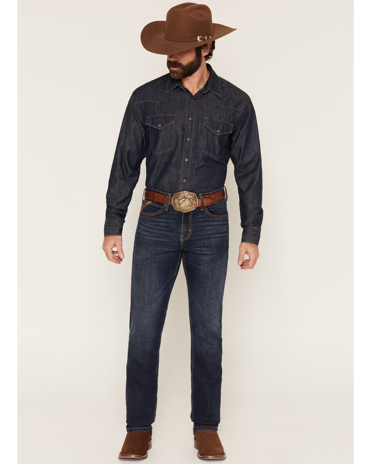 Ariat Men's Kyle Dark Wash Slim Taper Stretch Denim Jeans, Dark Wash, hi-res
