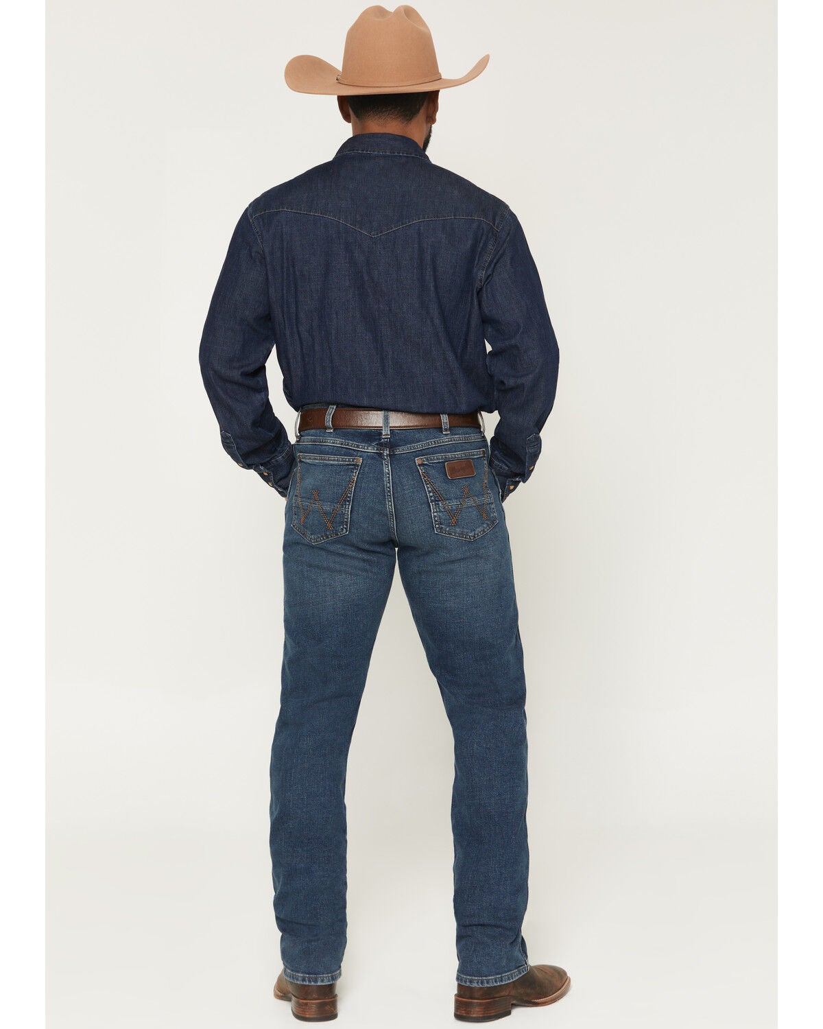 Image #3 - Wrangler Retro Men's 88MWZ Jasper Dark Wash Slim Straight Stretch Denim Jeans, Dark Wash, hi-res