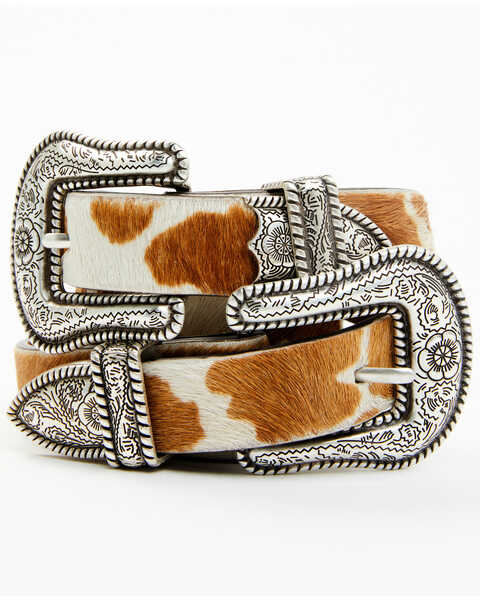 Image #3 - Idyllwind Women's Double Down Western Brown Cow Belt, Brown, hi-res