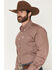 Image #2 - Cinch Men's Geo Print Long Sleeve Button-Down Stretch Western Shirt, Pink, hi-res