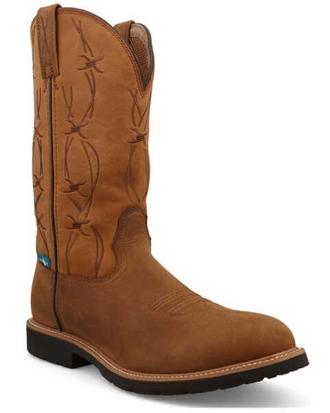 Twisted X Men's 12" Western Work Boots - Soft Toe, Taupe, hi-res