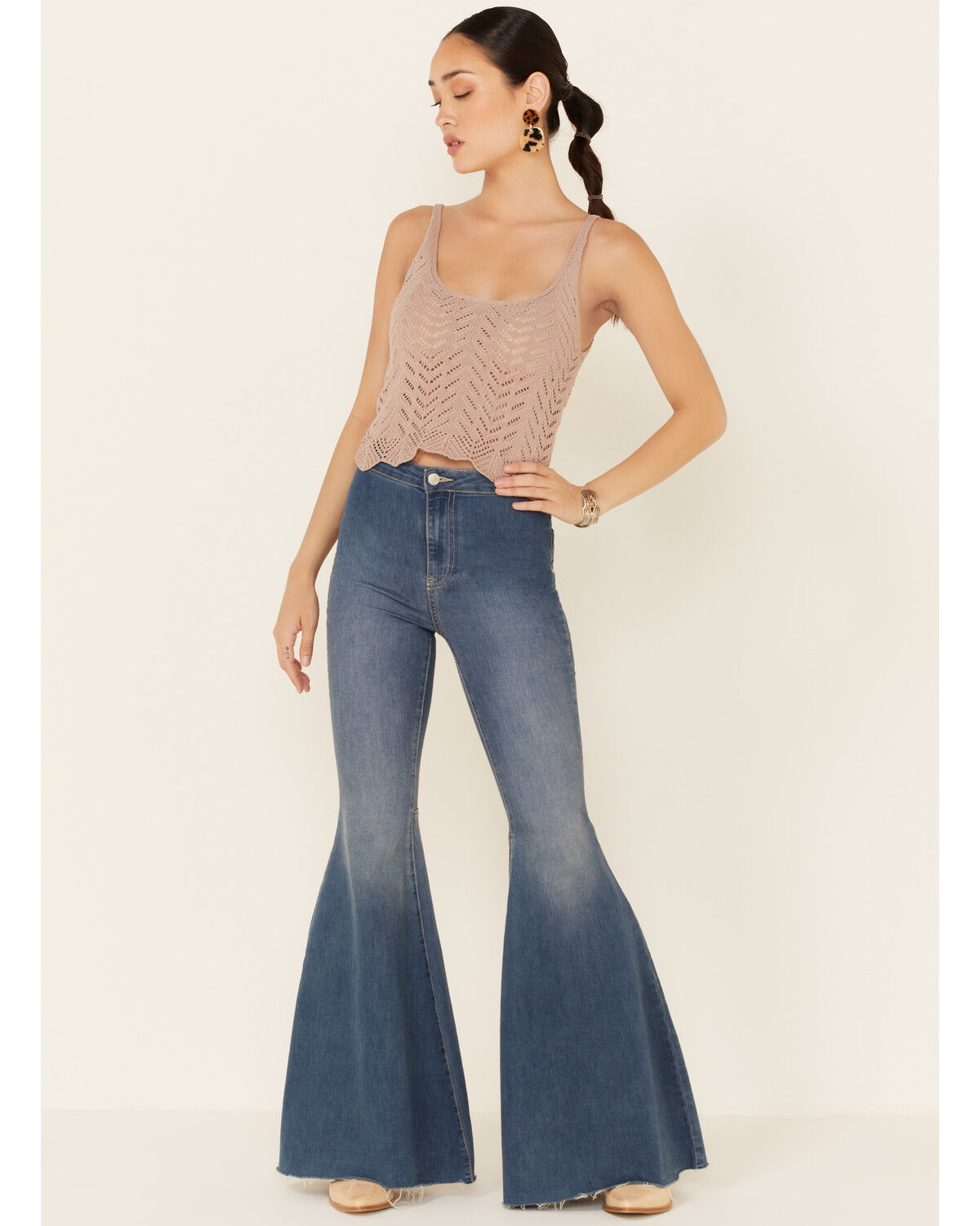 Image #2 - HYFVE Women's Pointelle Sweater-Knit Crop Cami, , hi-res