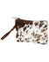 Myra Bag Women's Hair-On Hide Small Pouch Wristlet Bag, Brown, hi-res