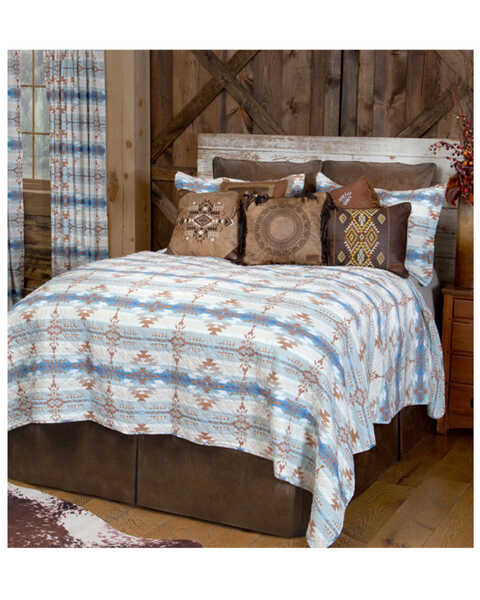 Carstens Home Stack Rock Southwestern Queen Quilt - 3-Piece, Blue, hi-res