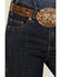 Image #2 - Rock & Roll Denim Women's Dark Wash Mid Rise Trouser Stretch Denim Jeans, Dark Wash, hi-res