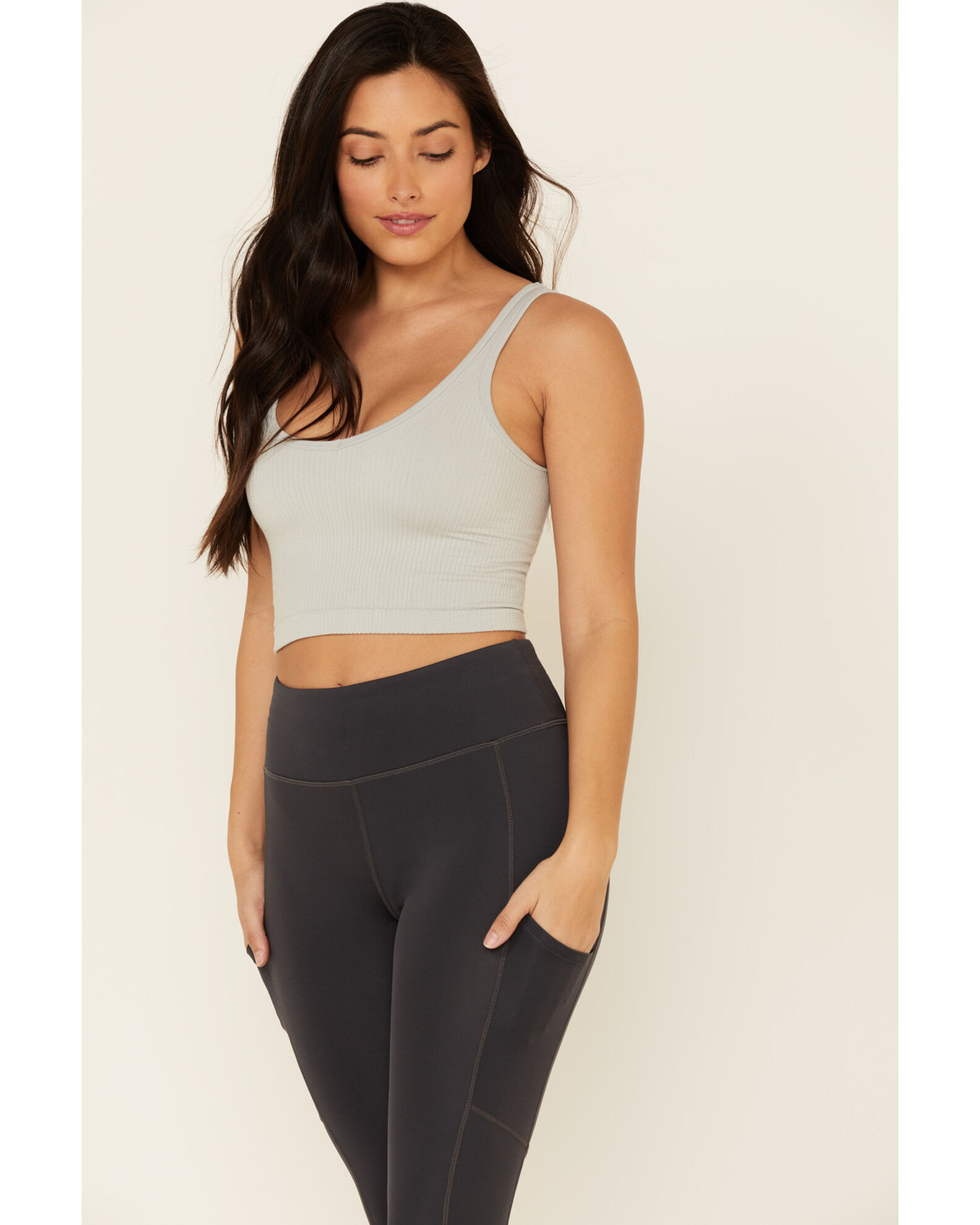 Image #2 - Fornia Women's High Waisted Leggings, Charcoal, hi-res