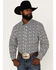 Image #1 - RANK 45&reg; Men's Dillinger Geo Print Long Sleeve Button-Down Stretch Western Shirt, White, hi-res