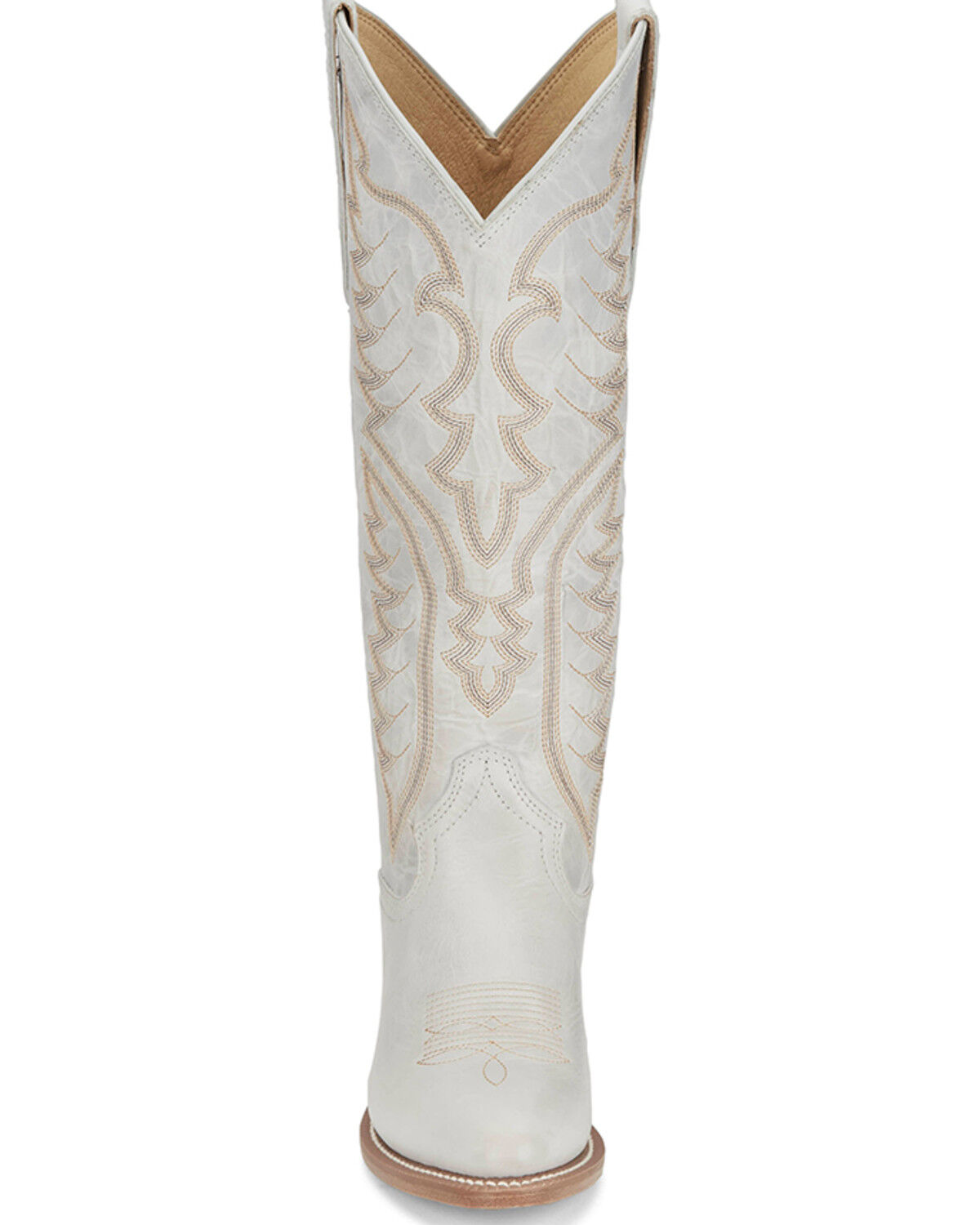 Image #4 - Justin Women's Evelyn Tall Western Boots - Snip Toe, Ivory, hi-res
