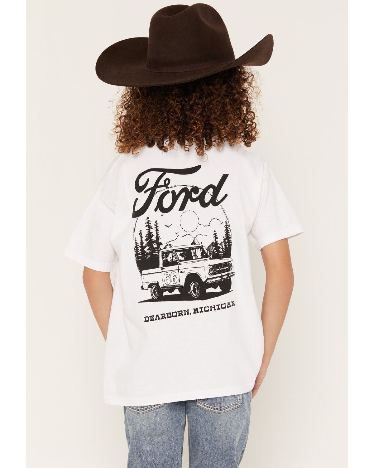 Image #1 - Merch Traffic Boys' Ford Logo Short Sleeve Graphic T-Shirt, White, hi-res
