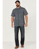 Image #2 - Moonshine Spirit Men's Tikki Pole Southwestern Stripe Short Sleeve Snap Western Shirt, Navy, hi-res