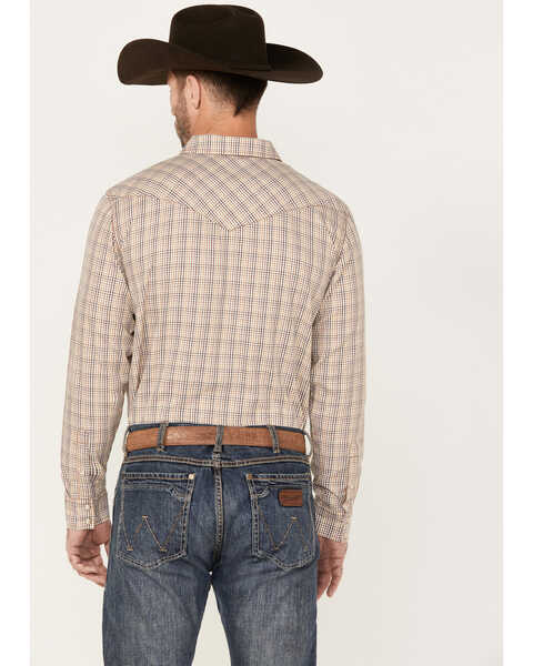 Image #4 - Gibson Men's Saddle Long Sleeve Pearl Snap Western Shirt, Cream, hi-res