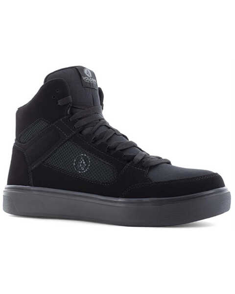 Image #1 - Volcom Men's Skate Inspired High Top Work Shoes - Composite Toe, Black, hi-res