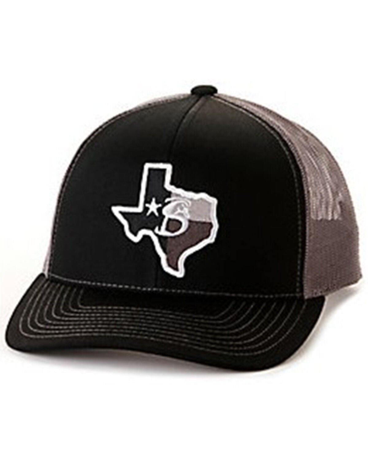 Stackin Bills Men's Texas Patch Mesh Back Baseball Cap, Black, hi-res