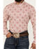 Image #3 - Cody James Men's Lucky One Medallion Print Long Sleeve Button-Down Stretch Western Shirt, Burgundy, hi-res