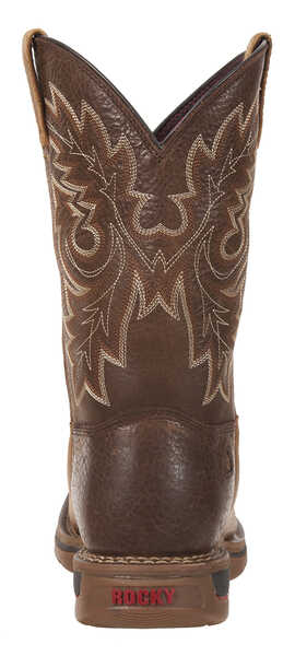 Rocky Long Range Western Work Boots - Composite Toe, Saddle Brown, hi-res