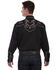 Image #2 - Scully Men's Scroll Embroidered Yoke Long Sleeve Pearl Snap Western Shirt - Big , Black, hi-res