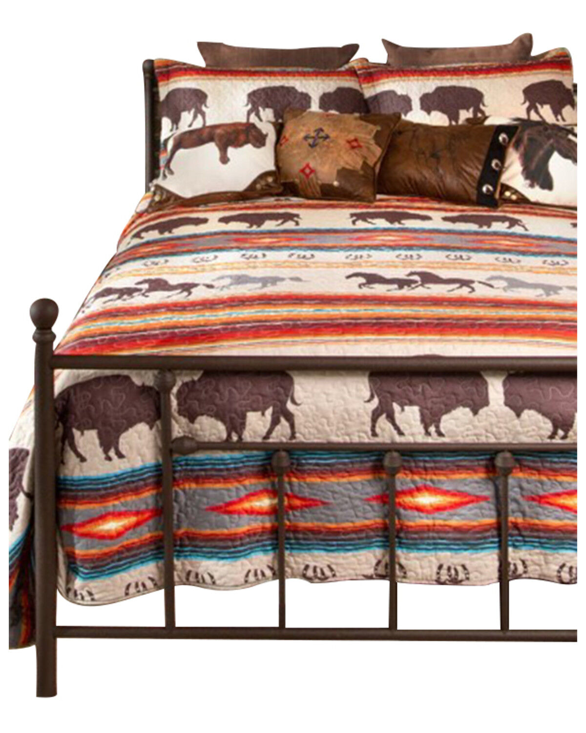 Image #1 - Carsten Home Western Stripe Quilt Set - Queen, Multi, hi-res