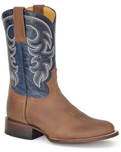 Roper Men's Rowdy Western Boots - Round Toe, Tan, hi-res